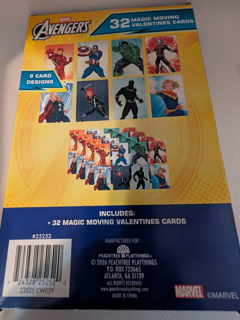 NEW Marvel Avengers 32 Magic Moving Valentine's Day Cards Set 8 Designs Boy Girl